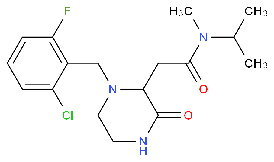 2-[1-(2-chloro-6-fluorobenzyl)-3-oxo-2-piperazinyl]-N-isopropyl-N-methylacetamide_Molecular_structure_CAS_)