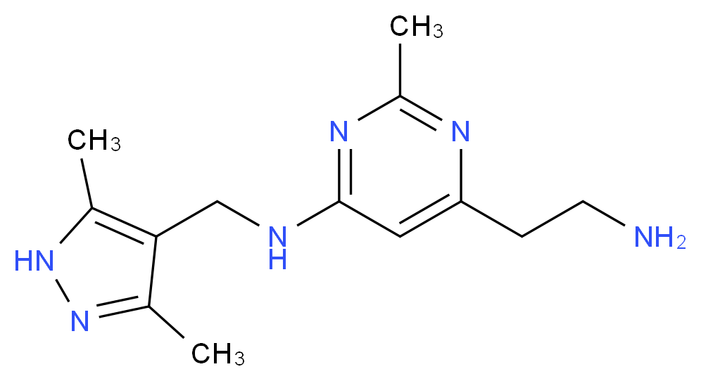 6-(2-aminoethyl)-N-[(3,5-dimethyl-1H-pyrazol-4-yl)methyl]-2-methylpyrimidin-4-amine_Molecular_structure_CAS_)