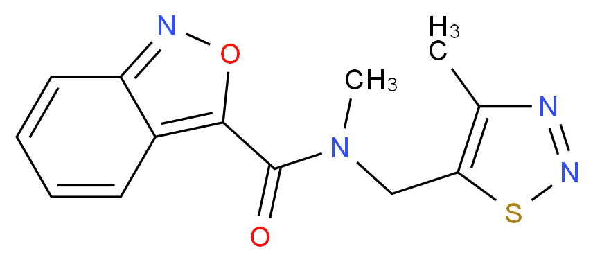N-methyl-N-[(4-methyl-1,2,3-thiadiazol-5-yl)methyl]-2,1-benzisoxazole-3-carboxamide_Molecular_structure_CAS_)