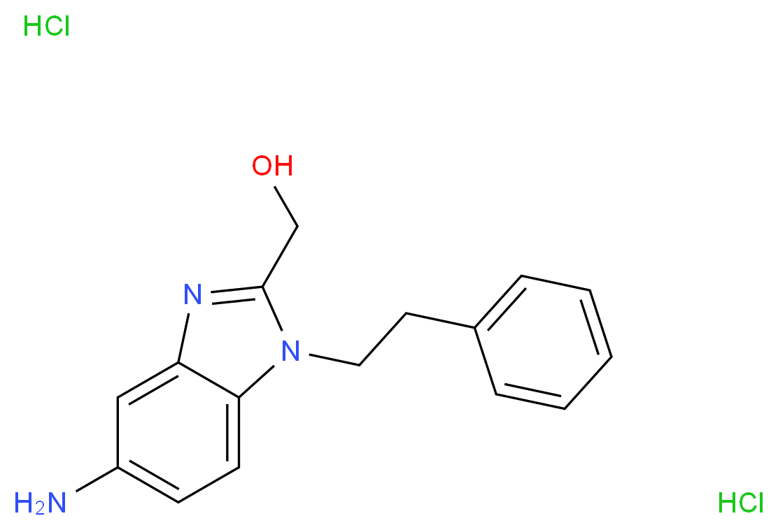 (5-amino-1-phenethyl-1H-benzo[d]imidazol-2-yl)methanol dihydrochloride_Molecular_structure_CAS_)