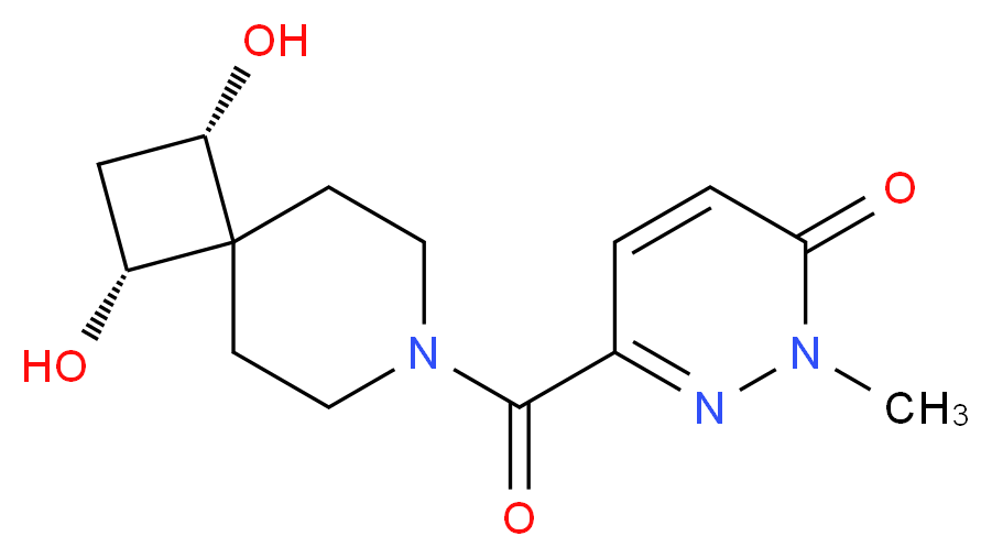 6-{[(1R*,3S*)-1,3-dihydroxy-7-azaspiro[3.5]non-7-yl]carbonyl}-2-methyl-3(2H)-pyridazinone_Molecular_structure_CAS_)