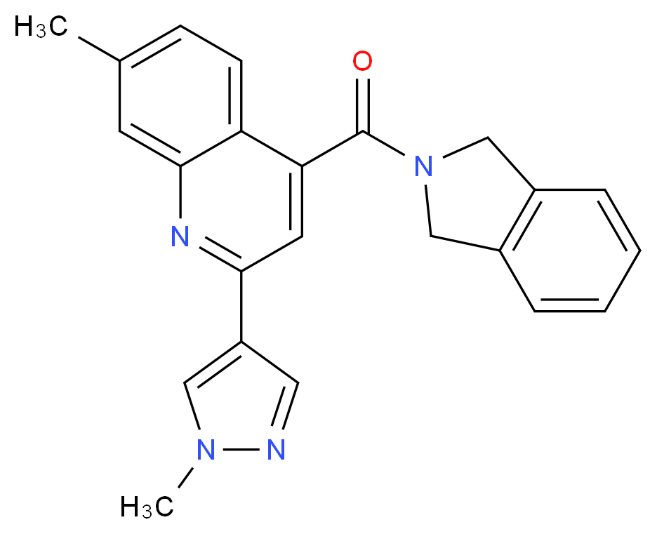 4-(1,3-dihydro-2H-isoindol-2-ylcarbonyl)-7-methyl-2-(1-methyl-1H-pyrazol-4-yl)quinoline_Molecular_structure_CAS_)