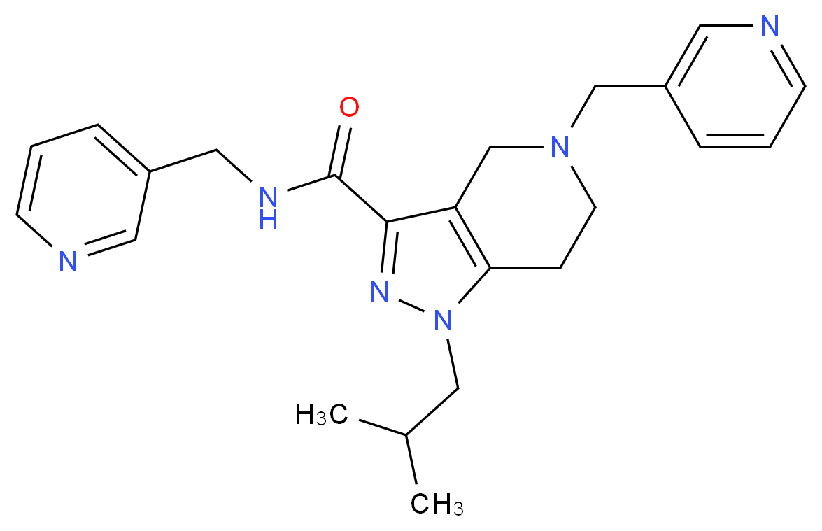 1-isobutyl-N,5-bis(3-pyridinylmethyl)-4,5,6,7-tetrahydro-1H-pyrazolo[4,3-c]pyridine-3-carboxamide_Molecular_structure_CAS_)