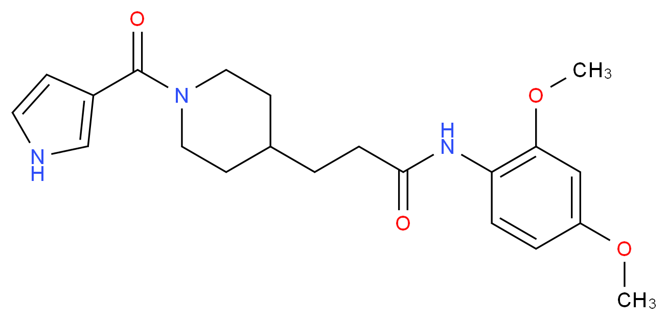 N-(2,4-dimethoxyphenyl)-3-[1-(1H-pyrrol-3-ylcarbonyl)piperidin-4-yl]propanamide_Molecular_structure_CAS_)