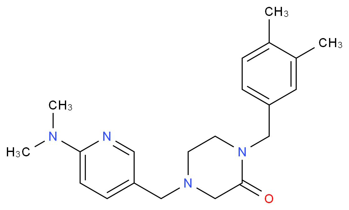 4-{[6-(dimethylamino)-3-pyridinyl]methyl}-1-(3,4-dimethylbenzyl)-2-piperazinone_Molecular_structure_CAS_)