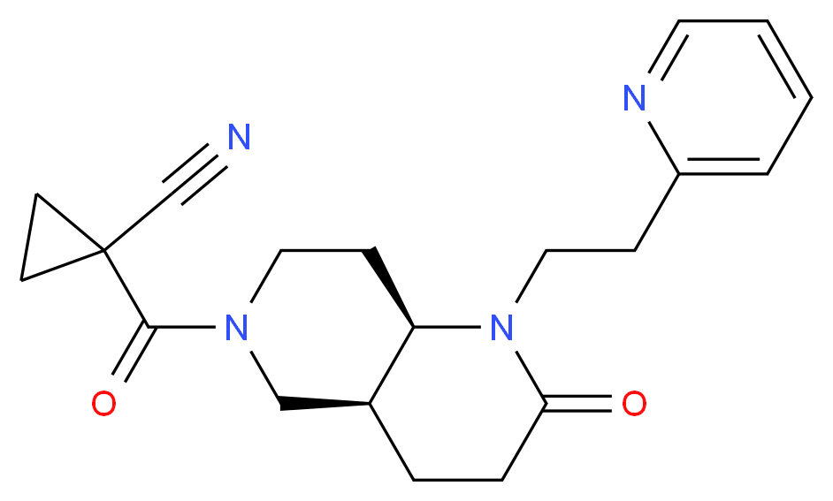1-{[(4aS*,8aR*)-2-oxo-1-(2-pyridin-2-ylethyl)octahydro-1,6-naphthyridin-6(2H)-yl]carbonyl}cyclopropanecarbonitrile_Molecular_structure_CAS_)