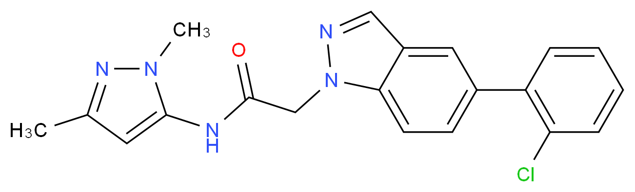 2-[5-(2-chlorophenyl)-1H-indazol-1-yl]-N-(1,3-dimethyl-1H-pyrazol-5-yl)acetamide_Molecular_structure_CAS_)
