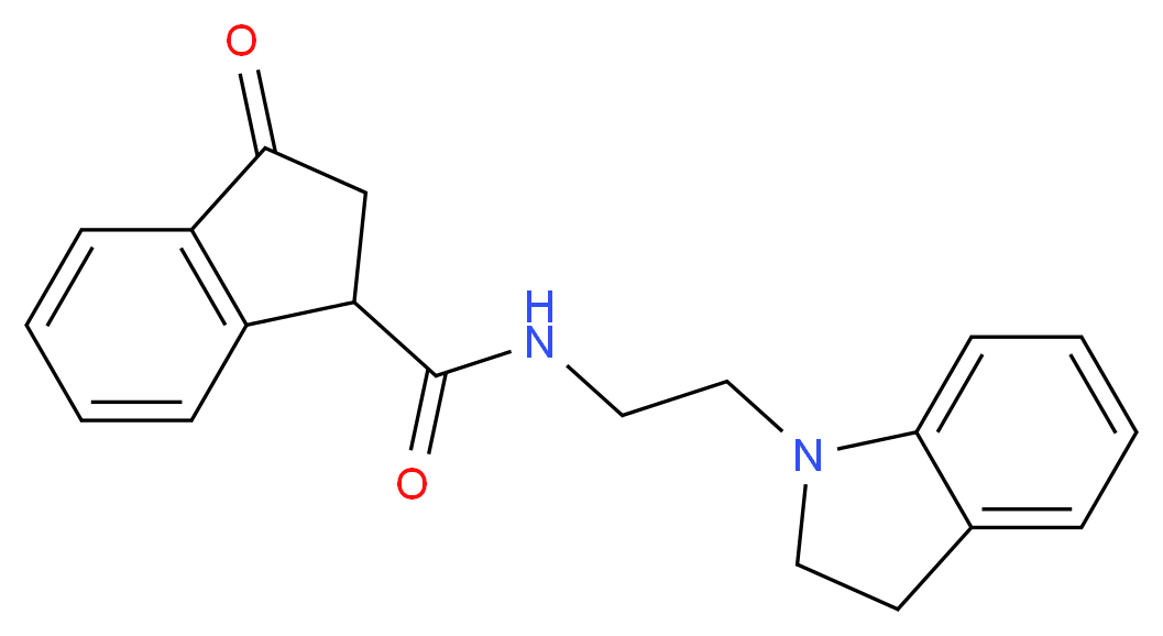 N-[2-(2,3-dihydro-1H-indol-1-yl)ethyl]-3-oxoindane-1-carboxamide_Molecular_structure_CAS_)