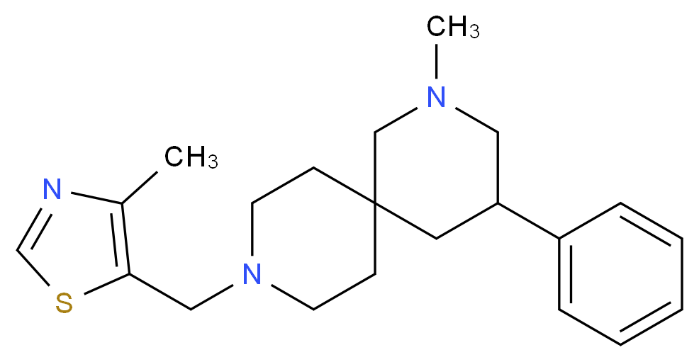 2-methyl-9-[(4-methyl-1,3-thiazol-5-yl)methyl]-4-phenyl-2,9-diazaspiro[5.5]undecane_Molecular_structure_CAS_)