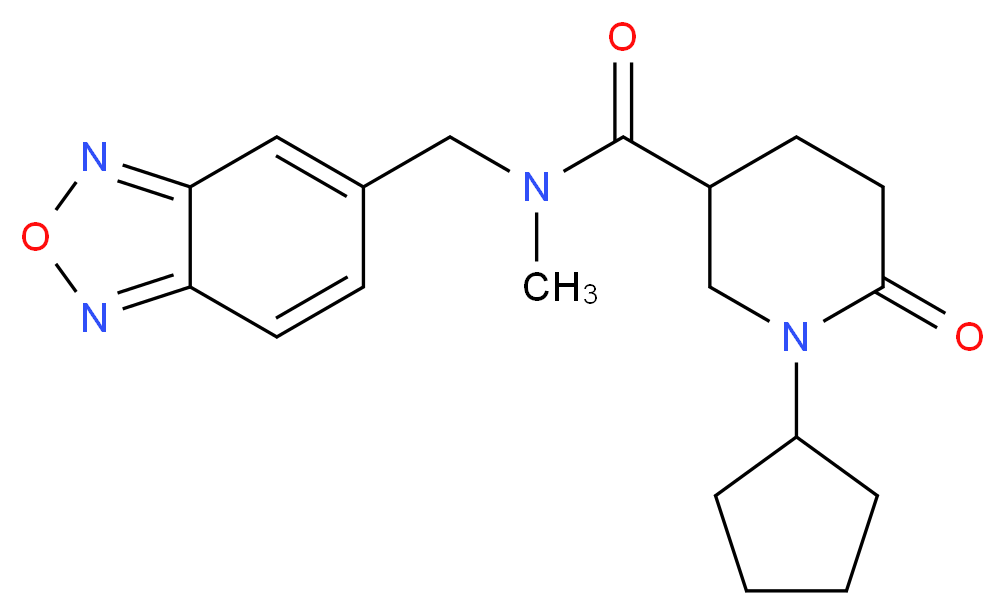 N-(2,1,3-benzoxadiazol-5-ylmethyl)-1-cyclopentyl-N-methyl-6-oxo-3-piperidinecarboxamide_Molecular_structure_CAS_)