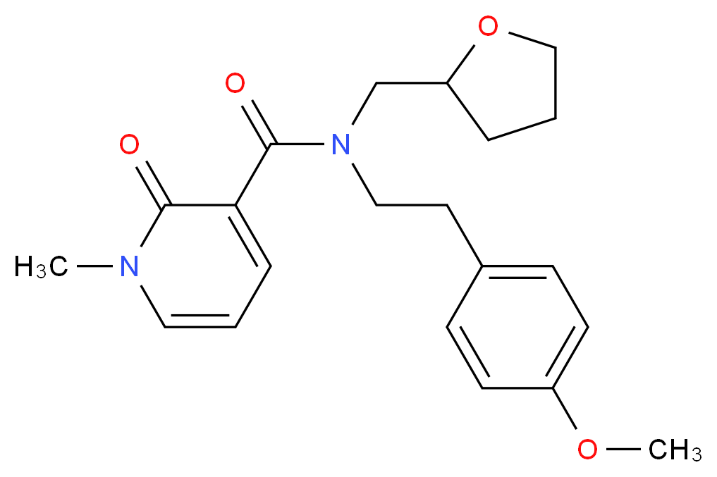 N-[2-(4-methoxyphenyl)ethyl]-1-methyl-2-oxo-N-(tetrahydrofuran-2-ylmethyl)-1,2-dihydropyridine-3-carboxamide_Molecular_structure_CAS_)