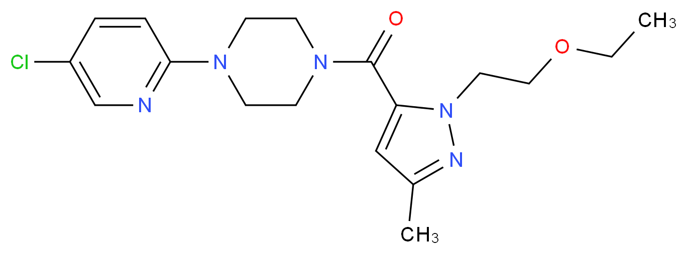 1-(5-chloro-2-pyridinyl)-4-{[1-(2-ethoxyethyl)-3-methyl-1H-pyrazol-5-yl]carbonyl}piperazine_Molecular_structure_CAS_)