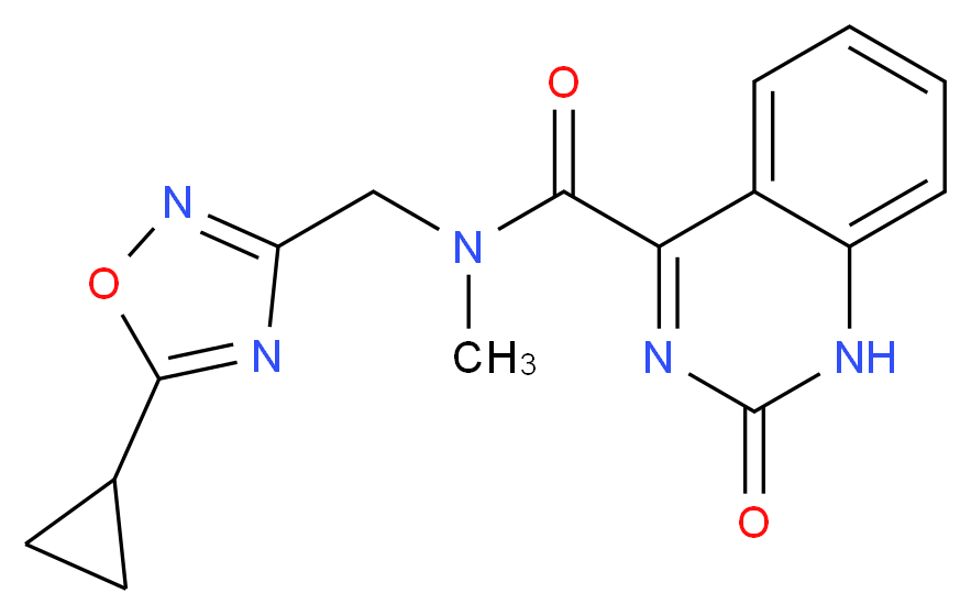N-[(5-cyclopropyl-1,2,4-oxadiazol-3-yl)methyl]-N-methyl-2-oxo-1,2-dihydro-4-quinazolinecarboxamide_Molecular_structure_CAS_)
