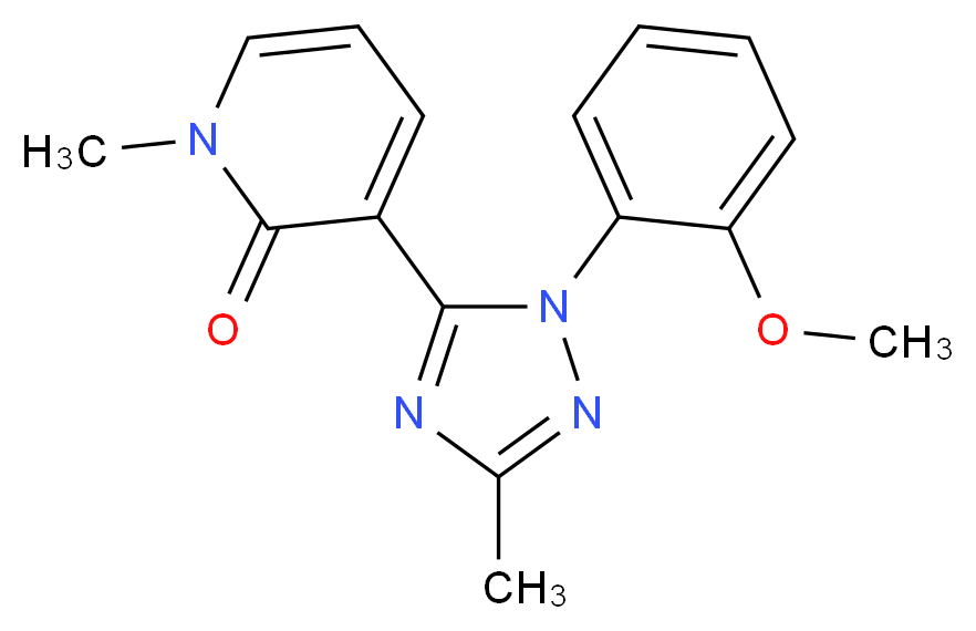 3-[1-(2-methoxyphenyl)-3-methyl-1H-1,2,4-triazol-5-yl]-1-methylpyridin-2(1H)-one_Molecular_structure_CAS_)