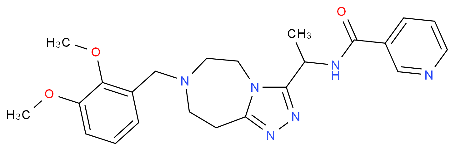 N-{1-[7-(2,3-dimethoxybenzyl)-6,7,8,9-tetrahydro-5H-[1,2,4]triazolo[4,3-d][1,4]diazepin-3-yl]ethyl}nicotinamide_Molecular_structure_CAS_)