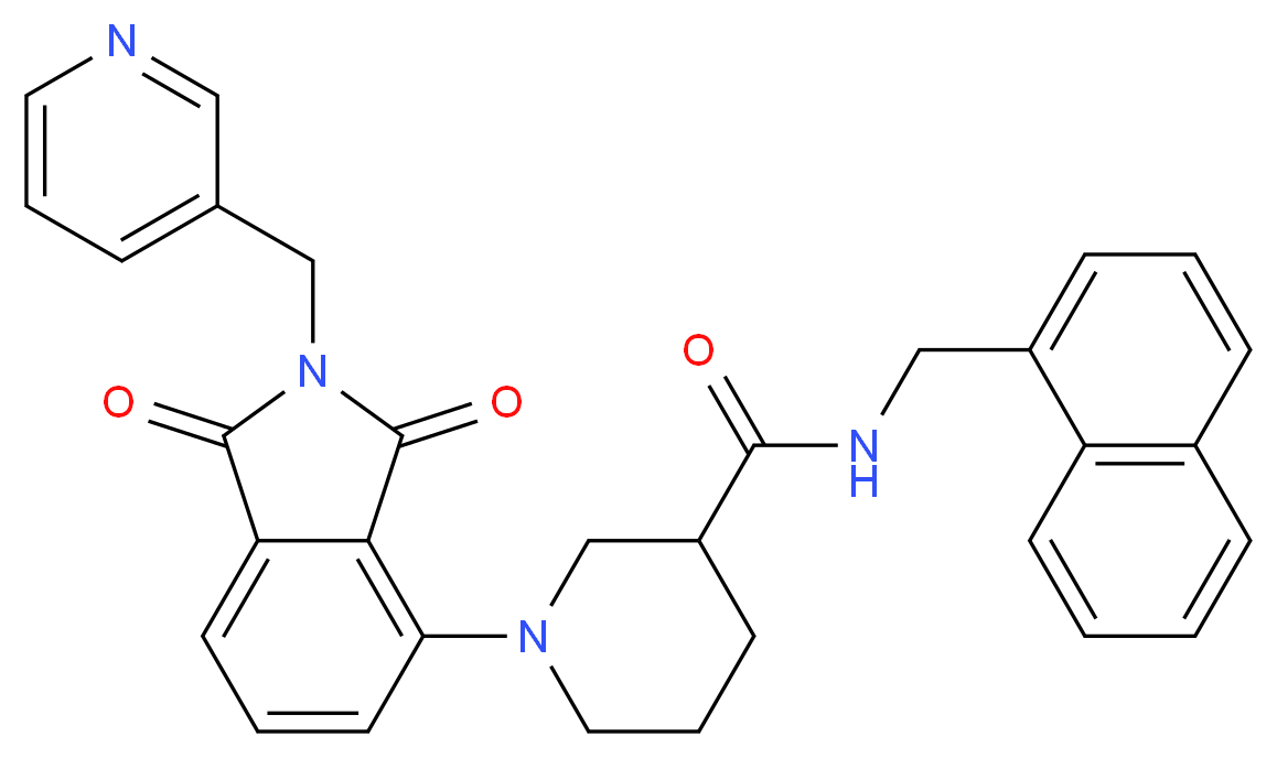 1-[1,3-dioxo-2-(3-pyridinylmethyl)-2,3-dihydro-1H-isoindol-4-yl]-N-(1-naphthylmethyl)-3-piperidinecarboxamide_Molecular_structure_CAS_)