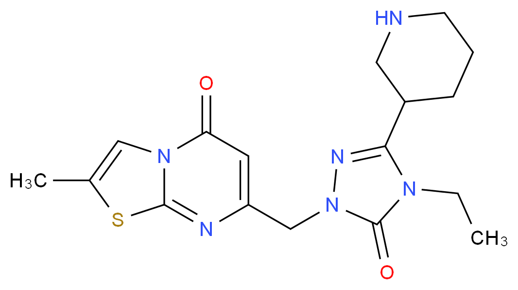 7-[(4-ethyl-5-oxo-3-piperidin-3-yl-4,5-dihydro-1H-1,2,4-triazol-1-yl)methyl]-2-methyl-5H-[1,3]thiazolo[3,2-a]pyrimidin-5-one_Molecular_structure_CAS_)