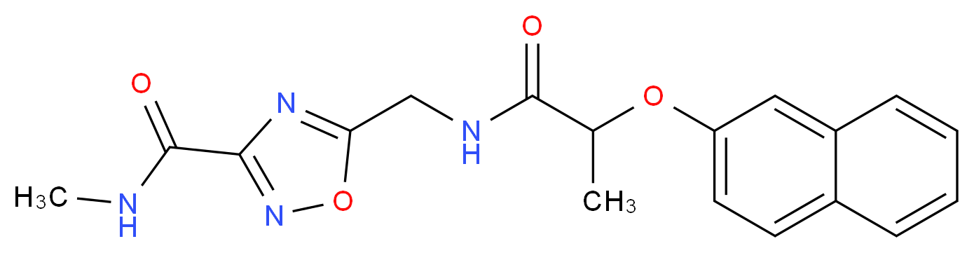 N-methyl-5-({[2-(2-naphthyloxy)propanoyl]amino}methyl)-1,2,4-oxadiazole-3-carboxamide_Molecular_structure_CAS_)