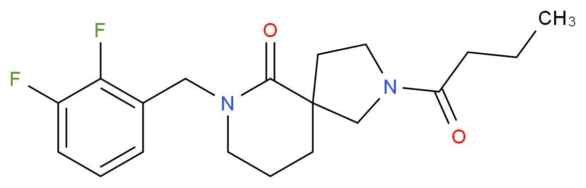 2-butyryl-7-(2,3-difluorobenzyl)-2,7-diazaspiro[4.5]decan-6-one_Molecular_structure_CAS_)