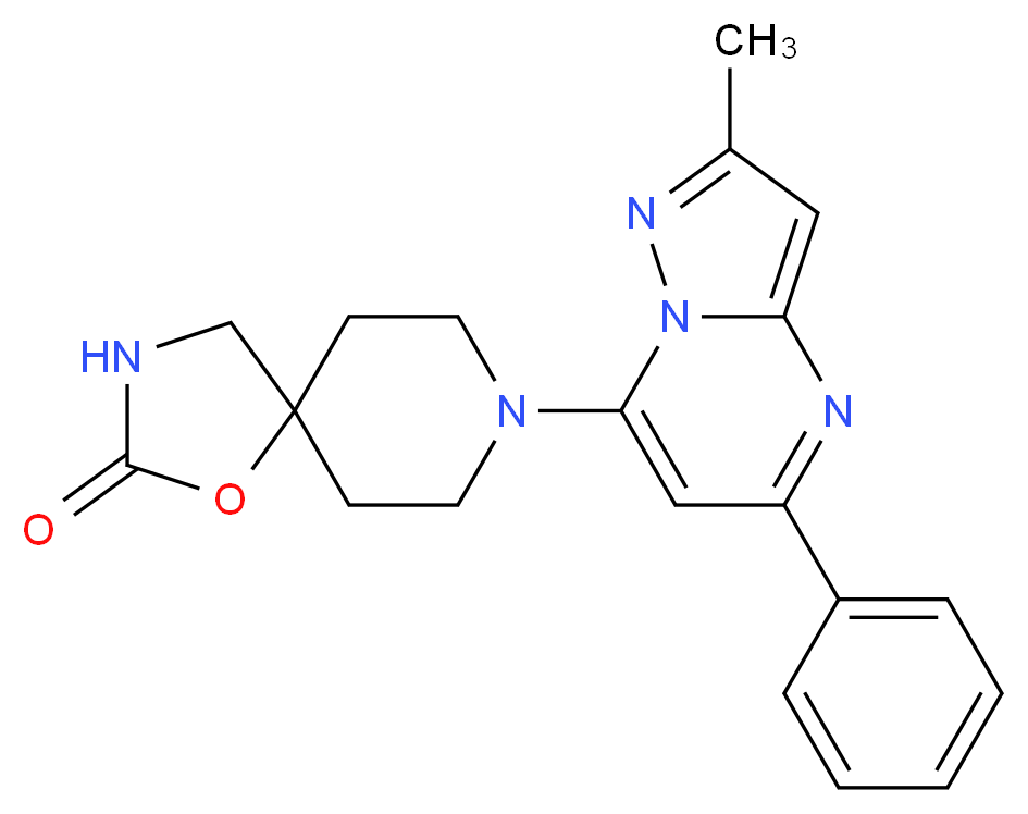 8-(2-methyl-5-phenylpyrazolo[1,5-a]pyrimidin-7-yl)-1-oxa-3,8-diazaspiro[4.5]decan-2-one_Molecular_structure_CAS_)