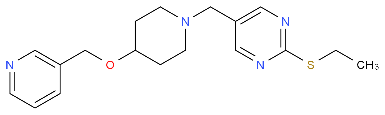 2-(ethylthio)-5-{[4-(pyridin-3-ylmethoxy)piperidin-1-yl]methyl}pyrimidine_Molecular_structure_CAS_)