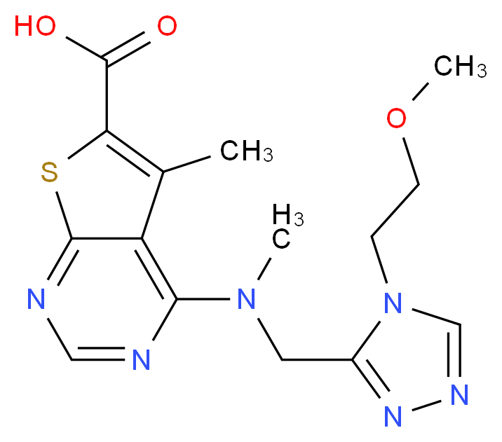 4-[{[4-(2-methoxyethyl)-4H-1,2,4-triazol-3-yl]methyl}(methyl)amino]-5-methylthieno[2,3-d]pyrimidine-6-carboxylic acid_Molecular_structure_CAS_)