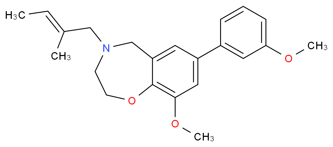 9-methoxy-7-(3-methoxyphenyl)-4-[(2E)-2-methyl-2-buten-1-yl]-2,3,4,5-tetrahydro-1,4-benzoxazepine_Molecular_structure_CAS_)