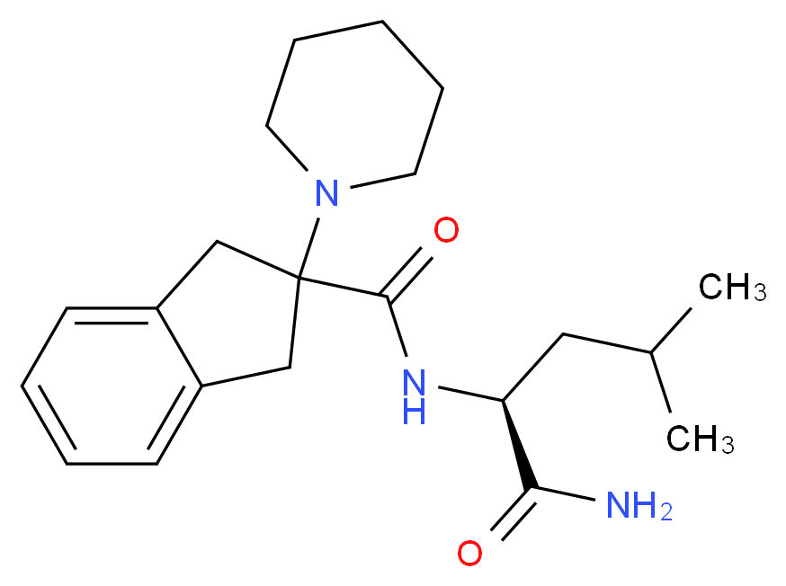 N-[(1S)-1-(aminocarbonyl)-3-methylbutyl]-2-(1-piperidinyl)-2-indanecarboxamide_Molecular_structure_CAS_)