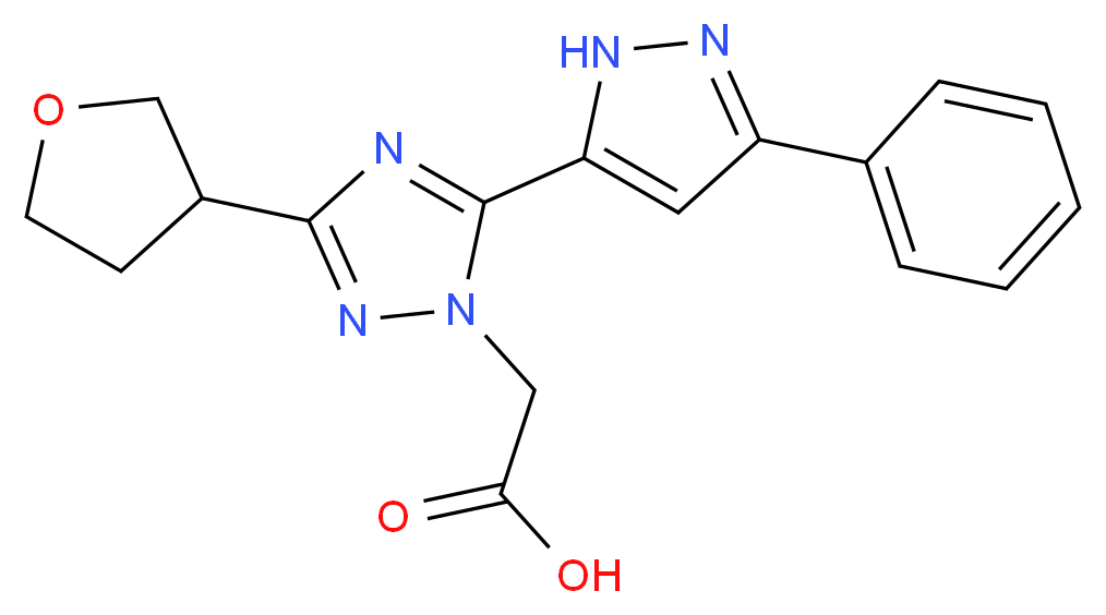 [5-(3-phenyl-1H-pyrazol-5-yl)-3-(tetrahydrofuran-3-yl)-1H-1,2,4-triazol-1-yl]acetic acid_Molecular_structure_CAS_)