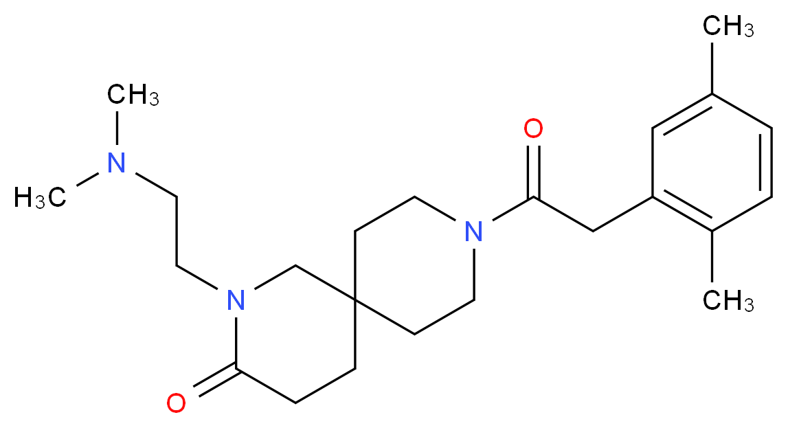 2-[2-(dimethylamino)ethyl]-9-[(2,5-dimethylphenyl)acetyl]-2,9-diazaspiro[5.5]undecan-3-one_Molecular_structure_CAS_)