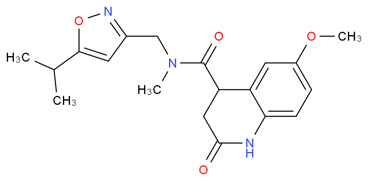 N-[(5-isopropyl-3-isoxazolyl)methyl]-6-methoxy-N-methyl-2-oxo-1,2,3,4-tetrahydro-4-quinolinecarboxamide_Molecular_structure_CAS_)