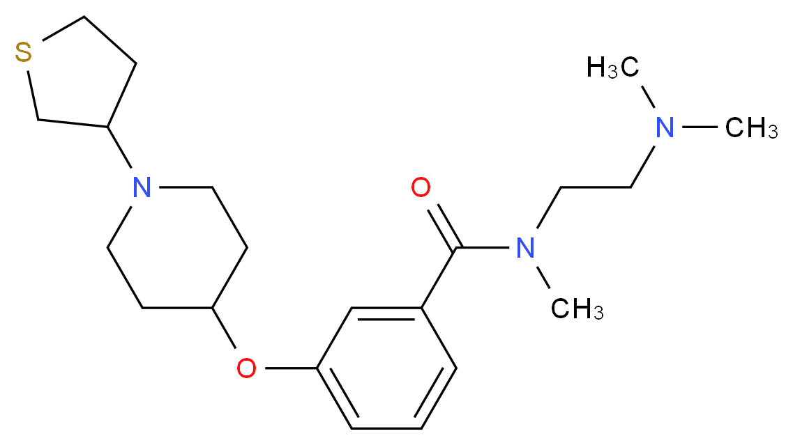 N-[2-(dimethylamino)ethyl]-N-methyl-3-{[1-(tetrahydro-3-thienyl)-4-piperidinyl]oxy}benzamide_Molecular_structure_CAS_)