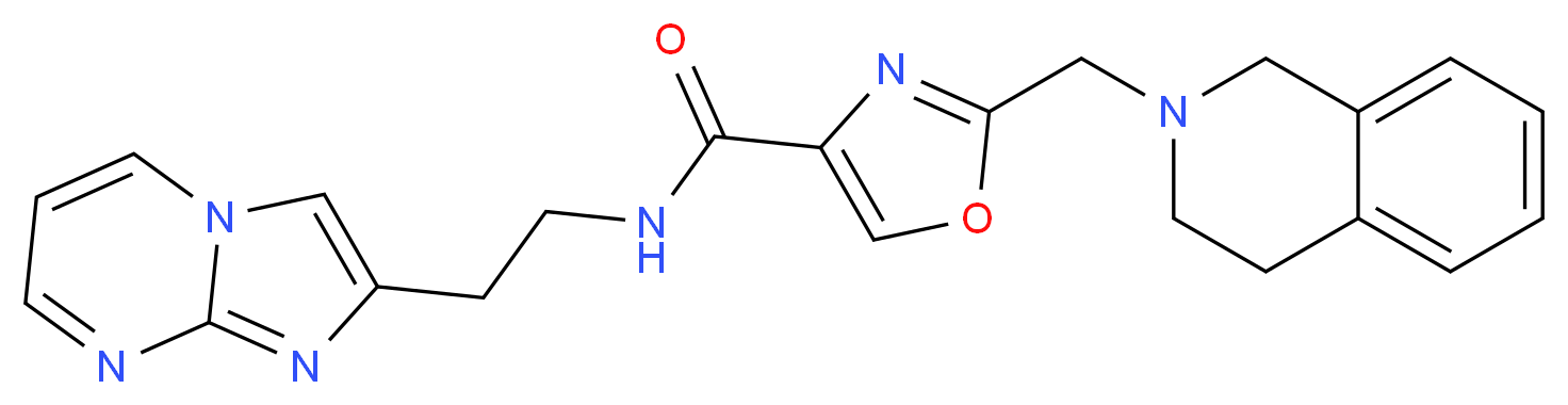 2-(3,4-dihydro-2(1H)-isoquinolinylmethyl)-N-(2-imidazo[1,2-a]pyrimidin-2-ylethyl)-1,3-oxazole-4-carboxamide_Molecular_structure_CAS_)