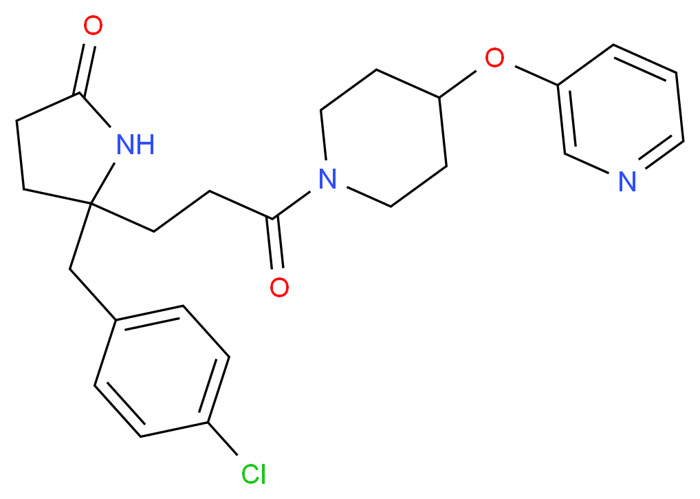 5-(4-chlorobenzyl)-5-{3-oxo-3-[4-(3-pyridinyloxy)-1-piperidinyl]propyl}-2-pyrrolidinone_Molecular_structure_CAS_)