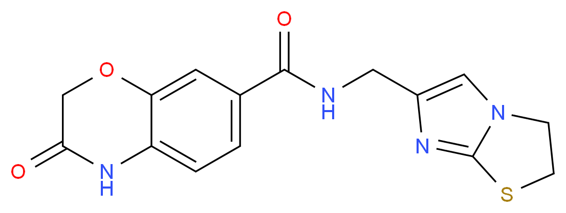 N-(2,3-dihydroimidazo[2,1-b][1,3]thiazol-6-ylmethyl)-3-oxo-3,4-dihydro-2H-1,4-benzoxazine-7-carboxamide_Molecular_structure_CAS_)