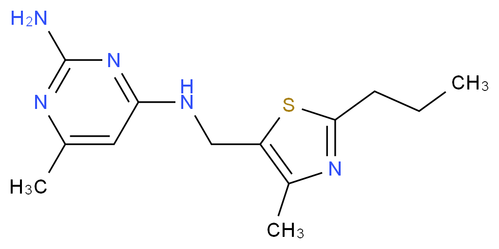 6-methyl-N~4~-[(4-methyl-2-propyl-1,3-thiazol-5-yl)methyl]pyrimidine-2,4-diamine_Molecular_structure_CAS_)