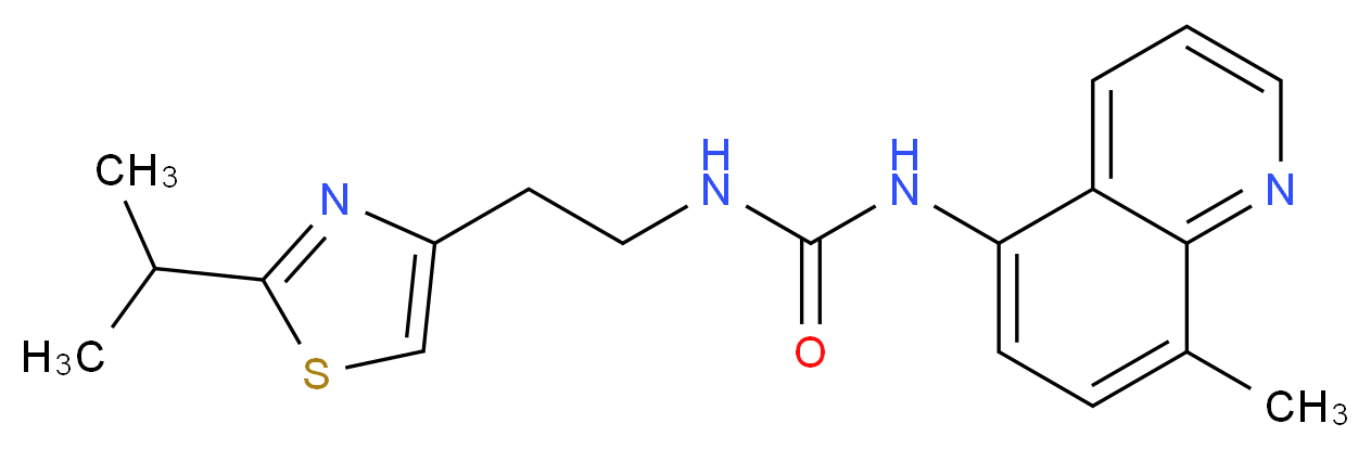 N-[2-(2-isopropyl-1,3-thiazol-4-yl)ethyl]-N'-(8-methylquinolin-5-yl)urea_Molecular_structure_CAS_)