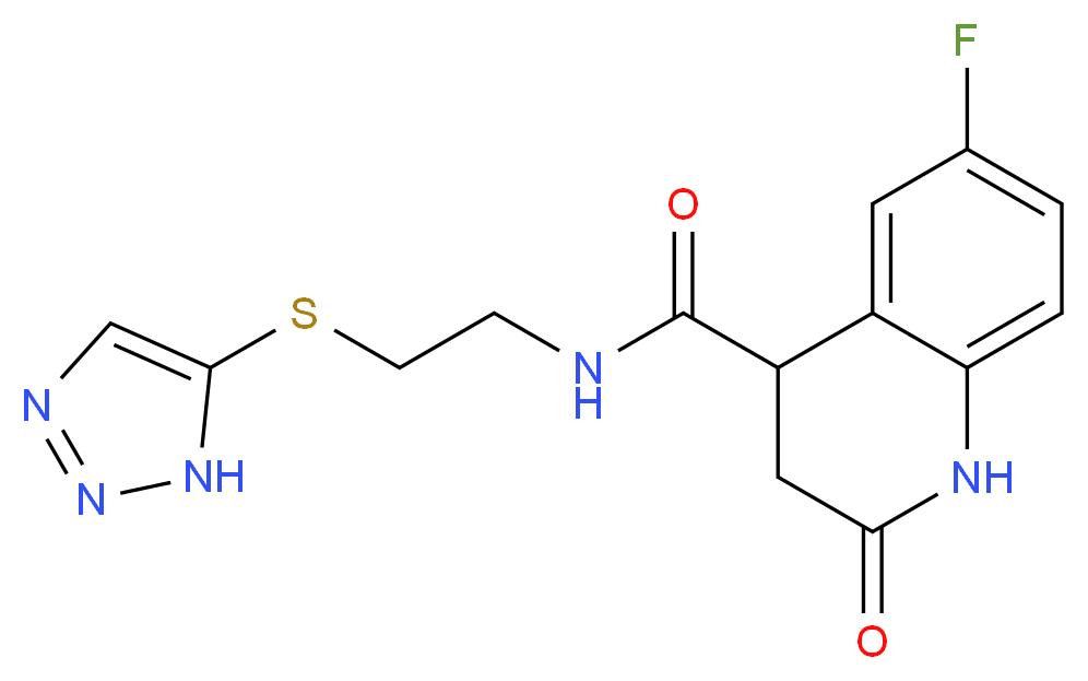 6-fluoro-2-oxo-N-[2-(1H-1,2,3-triazol-5-ylthio)ethyl]-1,2,3,4-tetrahydro-4-quinolinecarboxamide_Molecular_structure_CAS_)