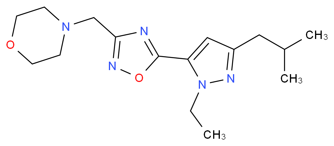 4-{[5-(1-ethyl-3-isobutyl-1H-pyrazol-5-yl)-1,2,4-oxadiazol-3-yl]methyl}morpholine_Molecular_structure_CAS_)
