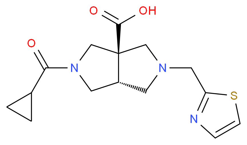 (3aR*,6aR*)-2-(cyclopropylcarbonyl)-5-(1,3-thiazol-2-ylmethyl)hexahydropyrrolo[3,4-c]pyrrole-3a(1H)-carboxylic acid_Molecular_structure_CAS_)