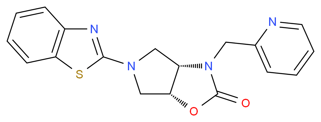 (3aS*,6aR*)-5-(1,3-benzothiazol-2-yl)-3-(2-pyridinylmethyl)hexahydro-2H-pyrrolo[3,4-d][1,3]oxazol-2-one_Molecular_structure_CAS_)