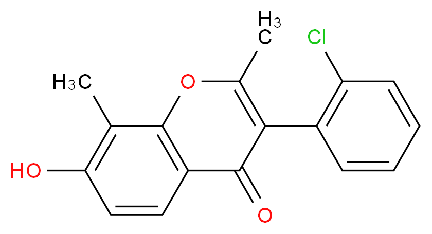 3-(2-chlorophenyl)-7-hydroxy-2,8-dimethyl-4H-chromen-4-one_Molecular_structure_CAS_)