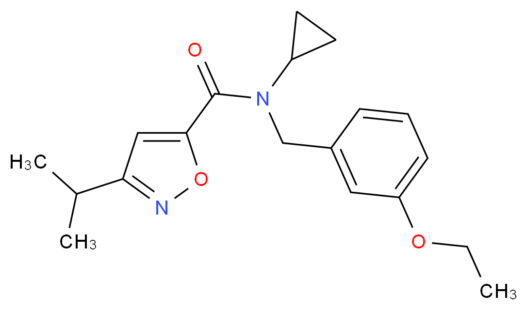 N-cyclopropyl-N-(3-ethoxybenzyl)-3-isopropylisoxazole-5-carboxamide_Molecular_structure_CAS_)