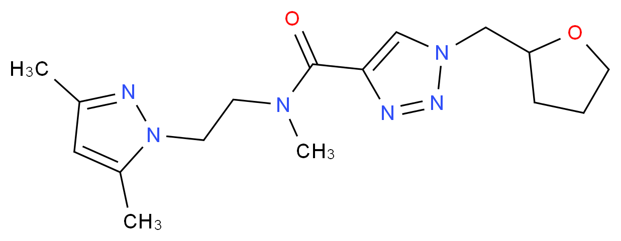 N-[2-(3,5-dimethyl-1H-pyrazol-1-yl)ethyl]-N-methyl-1-(tetrahydro-2-furanylmethyl)-1H-1,2,3-triazole-4-carboxamide_Molecular_structure_CAS_)