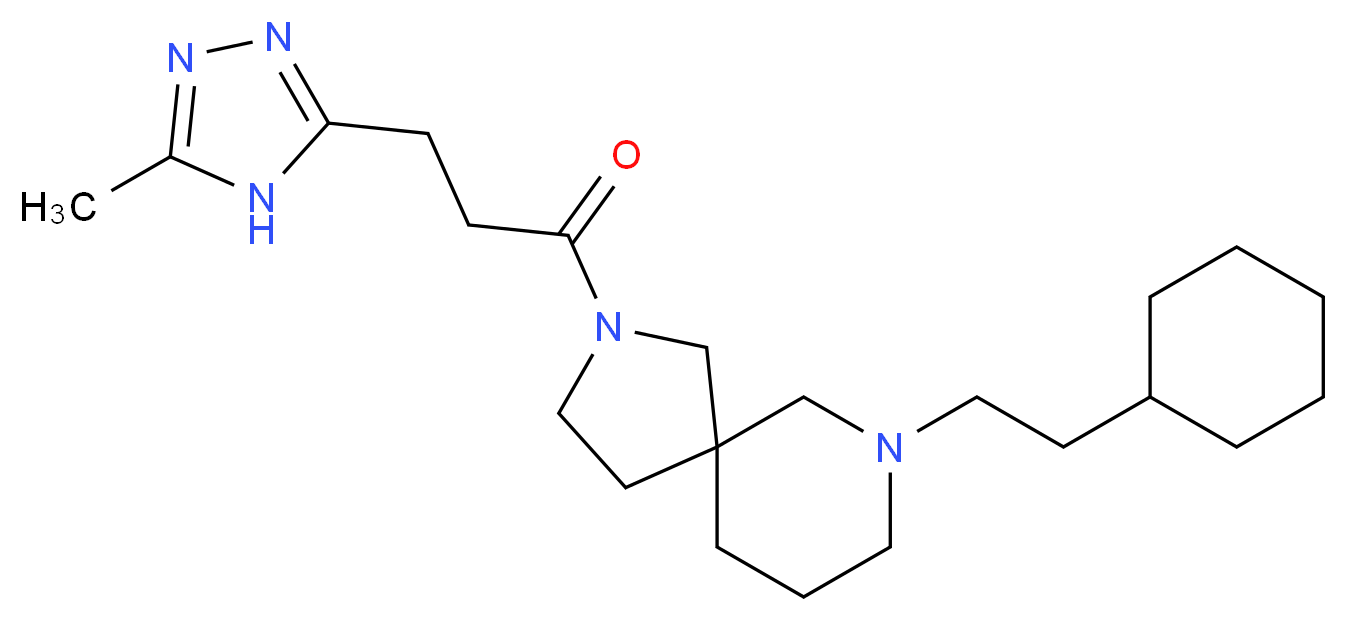 7-(2-cyclohexylethyl)-2-[3-(5-methyl-4H-1,2,4-triazol-3-yl)propanoyl]-2,7-diazaspiro[4.5]decane_Molecular_structure_CAS_)
