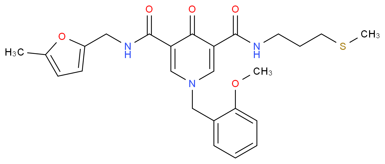 1-(2-methoxybenzyl)-N-[(5-methyl-2-furyl)methyl]-N'-[3-(methylthio)propyl]-4-oxo-1,4-dihydro-3,5-pyridinedicarboxamide_Molecular_structure_CAS_)