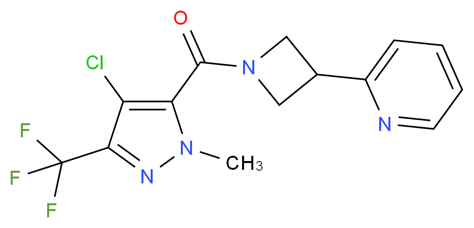 2-(1-{[4-chloro-1-methyl-3-(trifluoromethyl)-1H-pyrazol-5-yl]carbonyl}azetidin-3-yl)pyridine_Molecular_structure_CAS_)