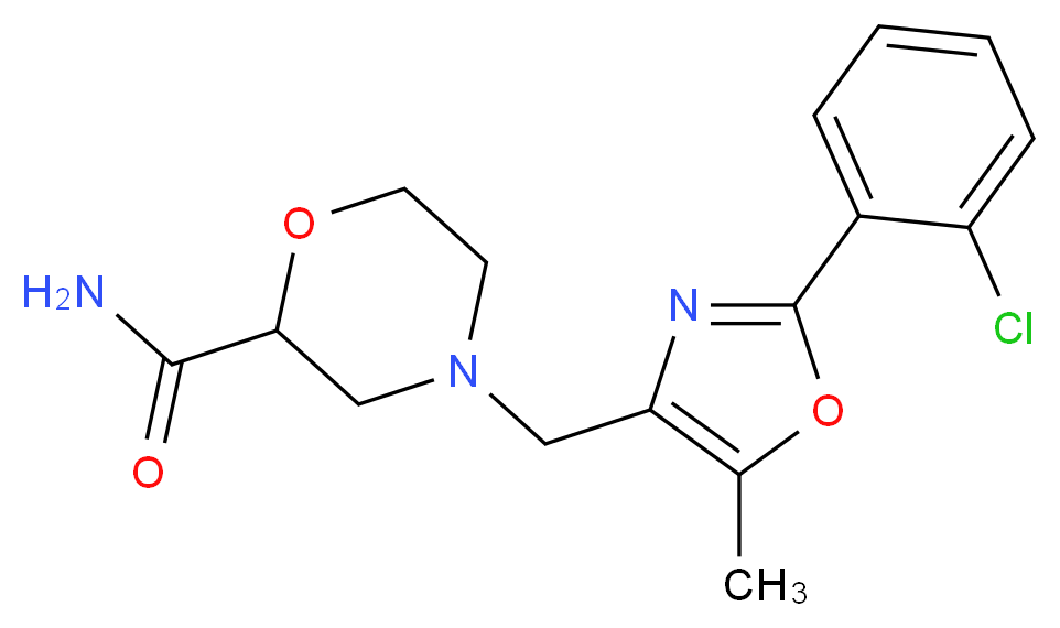 4-{[2-(2-chlorophenyl)-5-methyl-1,3-oxazol-4-yl]methyl}morpholine-2-carboxamide_Molecular_structure_CAS_)