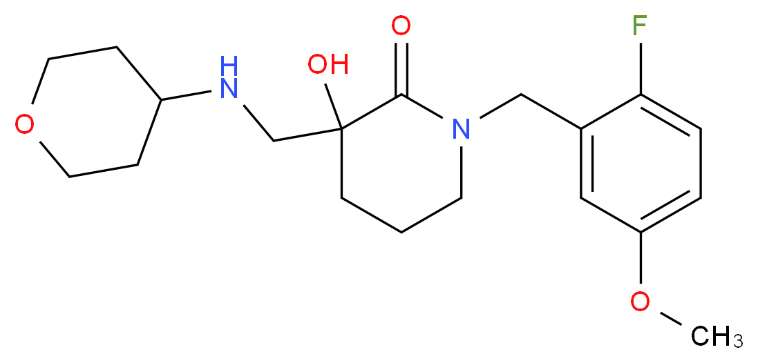 1-(2-fluoro-5-methoxybenzyl)-3-hydroxy-3-[(tetrahydro-2H-pyran-4-ylamino)methyl]piperidin-2-one_Molecular_structure_CAS_)