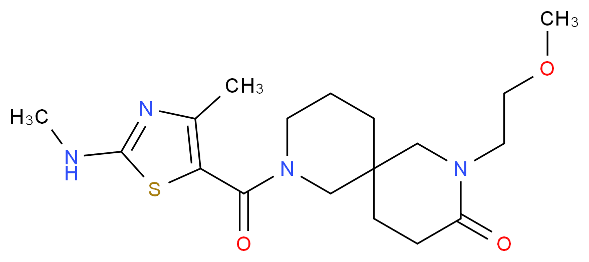 2-(2-methoxyethyl)-8-{[4-methyl-2-(methylamino)-1,3-thiazol-5-yl]carbonyl}-2,8-diazaspiro[5.5]undecan-3-one_Molecular_structure_CAS_)